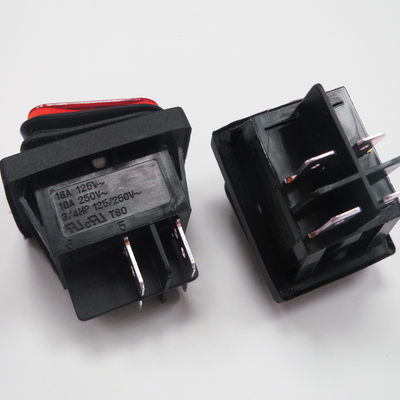 臺灣RL防水船型翹板開關(guān)帶燈16A250V4腳2檔